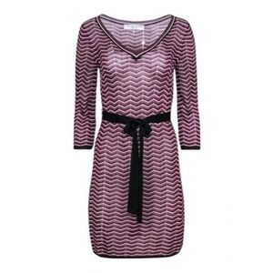 Trina Turk Chevron Belted Sweater‎ Dress w/ Slip M NWT